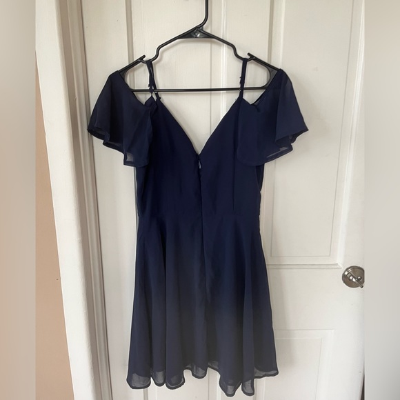 Charlotte Russe Navy Blue Off Shoulder Skater Dress - Picture 4 of 4